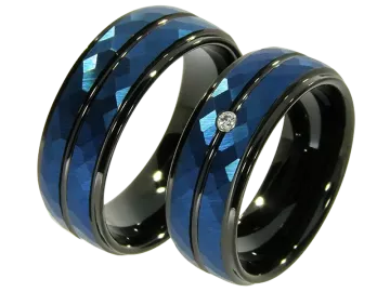 Model Lorenzo - pair of wedding rings tungsten