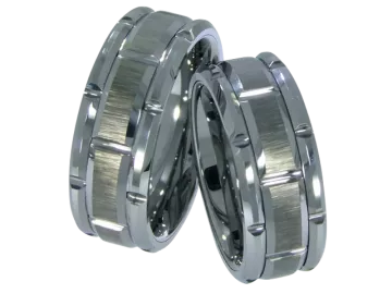 Model Lilou - pair of wedding rings tungsten