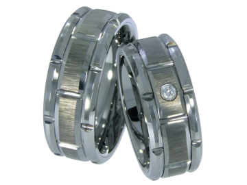 Modell Lilou - 2 Trauringe aus Wolfram