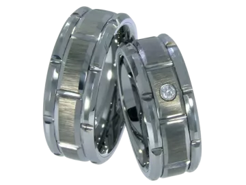 Model Lilou - pair of wedding rings tungsten