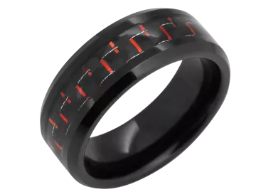 Modell Camille - 1 Ring aus Wolfram mit Carboneinlage