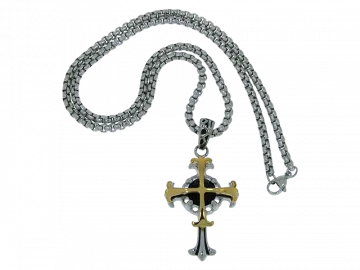 Anhänger Kreuz mit Kette Enzo Edelstahl