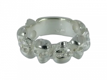 Totenkopfring 8-Skull 925er Silber