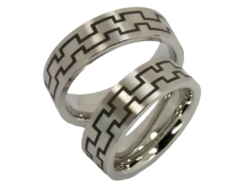 Model Thor - 2 stainless steel rings with laser engraving