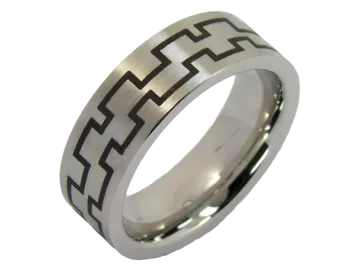 Model Thor - 1 stainless steel ring with laser engraving