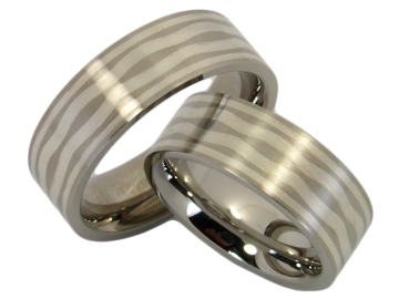 Modell Helen - 2 Ringe aus Edelstahl&Silber