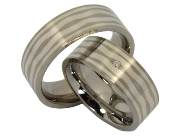 Modell Helen - 2 Ringe aus Edelstahl&Silber