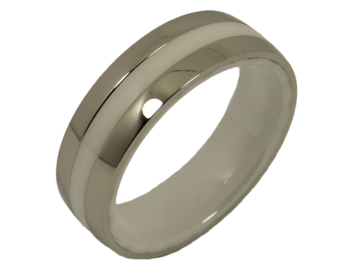Model Caroline - 1 wedding ring ceramic and stainless steel
