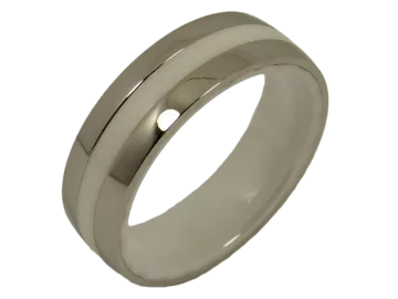 Model Caroline - 1 wedding ring ceramic and stainless steel