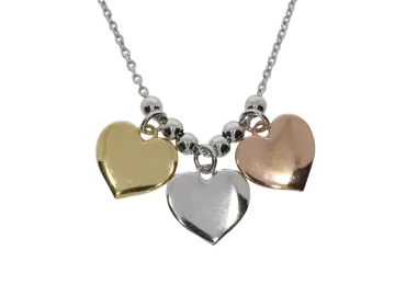 Necklace with pendant 3 hearts 925 silver