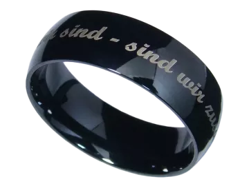 Modell Victoria - 1 schwarzer Ring aus Edelstahl