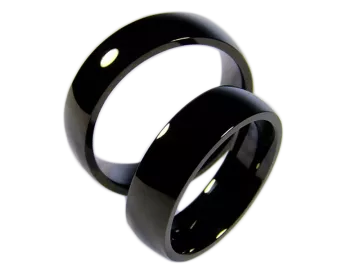 Model Damon - 2 rings black stainless steel