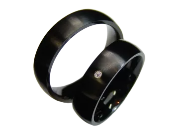 Model Elena - 2 black rings stainless steel