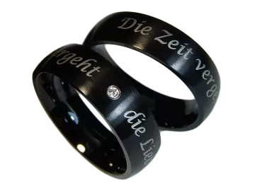 Model Edgar - 2 black stainless steel rings