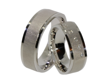 Modell Cosmo - 2 Trauringe aus Sterlingsilber