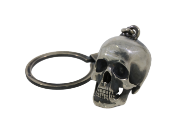 Schlüsselanhänger Skull groß 925er Silber geschwärzt