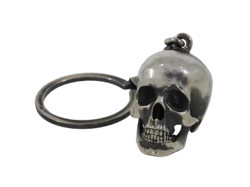 Schlüsselanhänger Skull groß 925er Silber geschwärzt