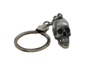 Schlüsselanhänger Skull klein 925er Silber geschwärzt