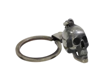 Schlüsselanhänger Skull klein 925er Silber geschwärzt