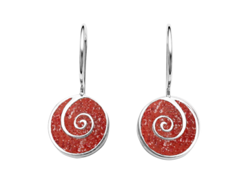 Ohrhänger Koralle & Spirale aus 925er Sterling-Silber