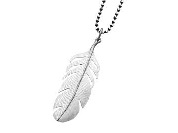Anhänger Feder silver/black aus 925er Sterling-Silber