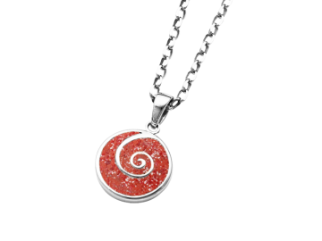 Anhänger Koralle & Spirale aus 925er Sterling-Silber