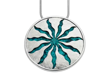 Pendant Patina & Sun genuine silver