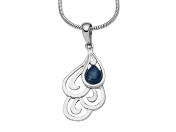 Pendant Sea drop blue & silver