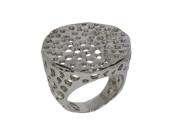 Ring large perforated jewelry 925 silver