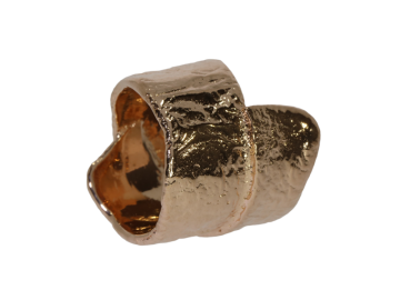 Breiter Ring rosegolden mit rauher Struktur 925 Silber