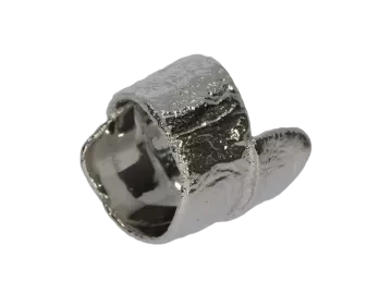 Ring rough structure 925 rhodium silver