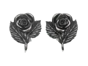 Earclips Roseflower silver in 3 colors