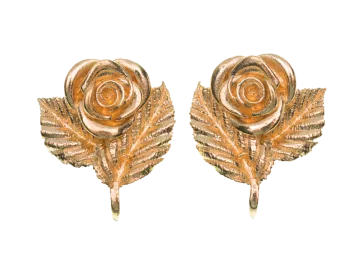 Earclips Roseflower silver in 3 colors