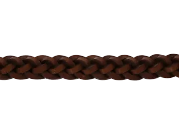 Leather bracelet Jimmy round braided cognac-colored