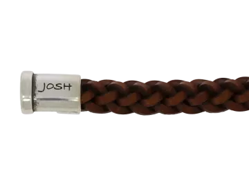 Lederarmband Jimmy rund geflochten cognac