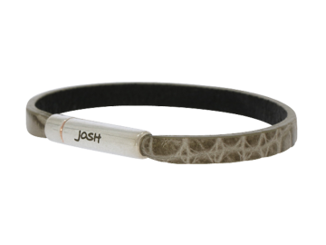Lederarmband Croc beige