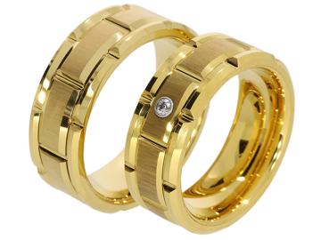 Model Aphrodite - pair of wedding rings tungsten