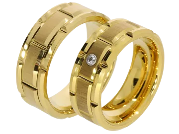 Model Aphrodite - pair of wedding rings tungsten