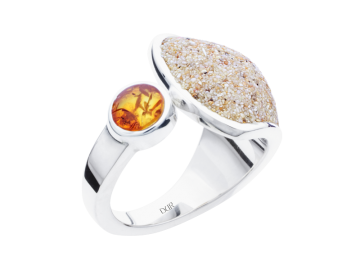 Modell Strandsand & Bernstein - 1 Ring aus 925er Silber