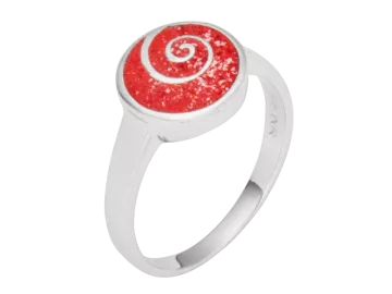 Model Coral & Spiral - 1 ring 925 silver & coral