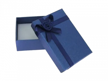 Ringbox Schmuckbox flach blau ornament