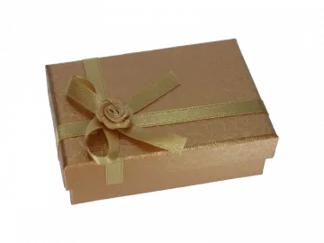 Ringbox Schmuckbox flach goldbraun ornament