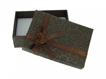 Ringbox Schmuckbox flach braun ornament