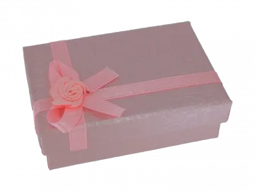 Ringbox Schmuckbox flach rosa ornament
