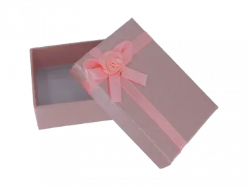 Ringbox Schmuckbox flach rosa ornament