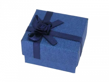 Ringbox Schmuckbox rechteckig blau ornament