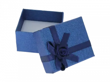 Ringbox Schmuckbox rechteckig blau ornament