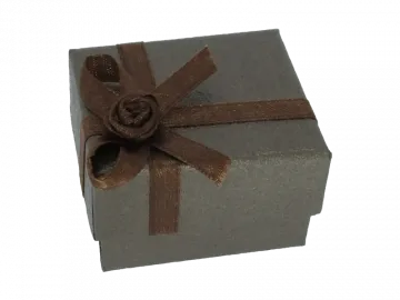 Ringbox Schmuckbox rechteckig braun ornament