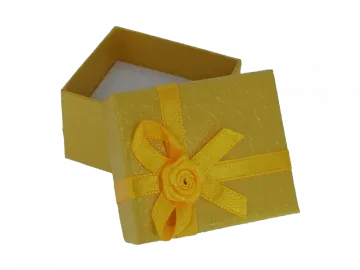 Ringbox Schmuckbox rechteckig gelb ornament