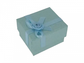 Ringbox Schmuckbox rechteckig hellblau ornament